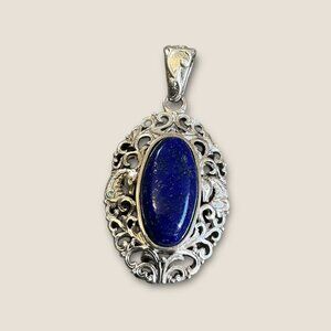 Lapis Luzuli with Scroll Work and Horses with Magnet Plate